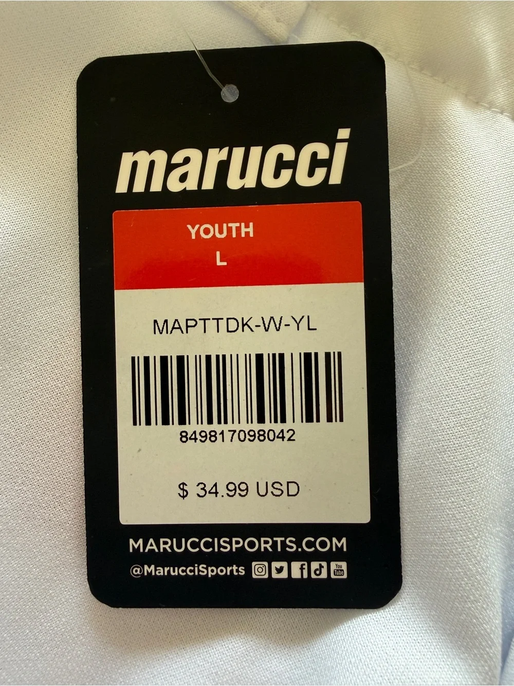 New with Tags - White Youth Baseball Pants by Marucci